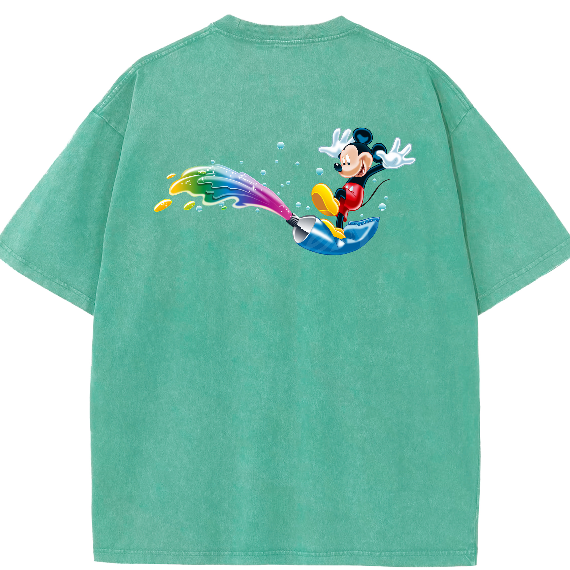 （画像用） ミッキーマウス Mickey Mouse 綿100% ヴィンテージ風 半袖Tシャツ（背面プリント）